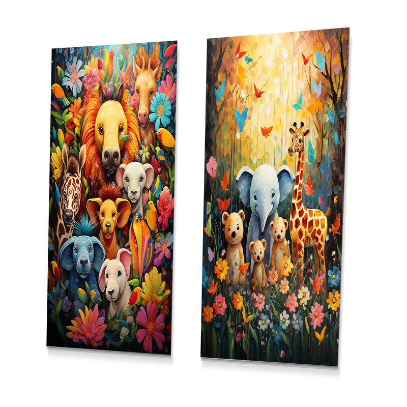 Ensemble de 2 reproductions d'art mural en métal pour chambre de bébé, H 32 po x l 32 po