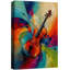 Œuvre d'art violon colorée et colorée, images de salle de musique, impression sur toile encadrée-132063587-132063591