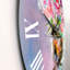 Pink Fresh Abstract Flowers Bouquet - Modern wall clock-60186651