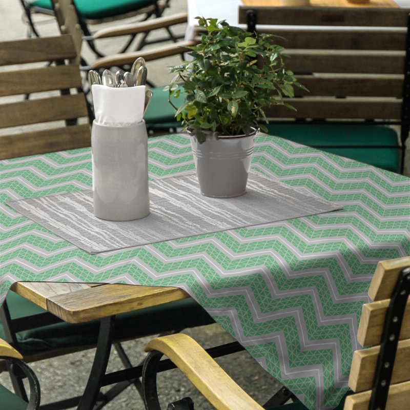 Nappe à chevrons à la main classic Stephenie, Vert / Gris