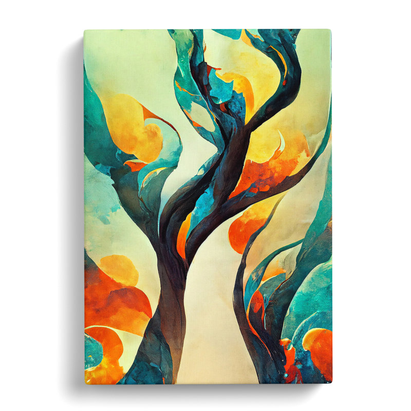 Winding Abstract Tree No.1 - Wrapped Canvas Painting, 50cm H x 35cm W x 3cm D