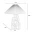 Petite lampe de table moderne en résine beige avec abat-jour en lin pour le salon de la chambre à coucher, ampoule incluse