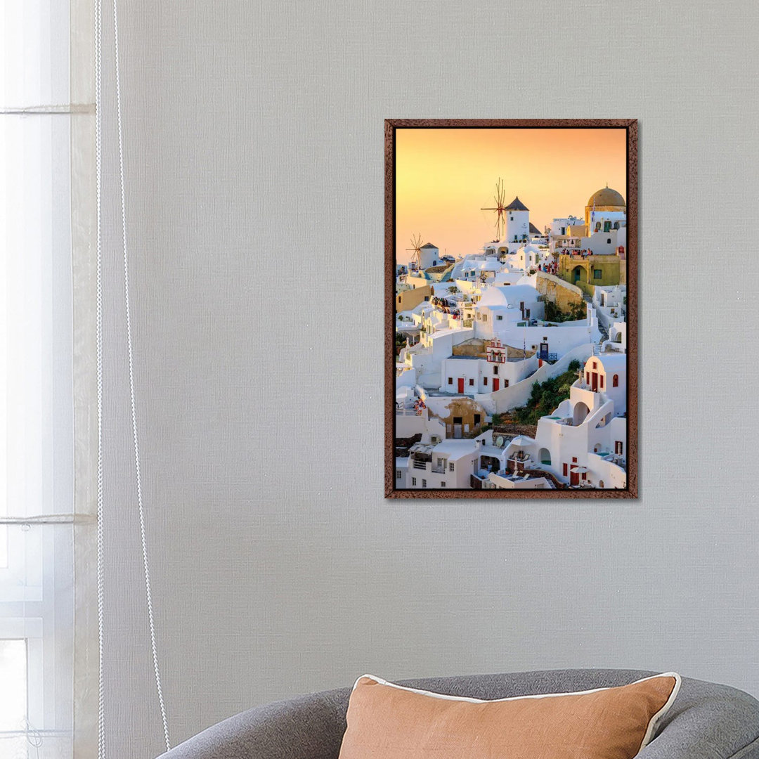 Summer Evenings In Oia Santorini, Greece by Susanne Kremer - Gallery-Wrapped Canvas Giclée on Canvas