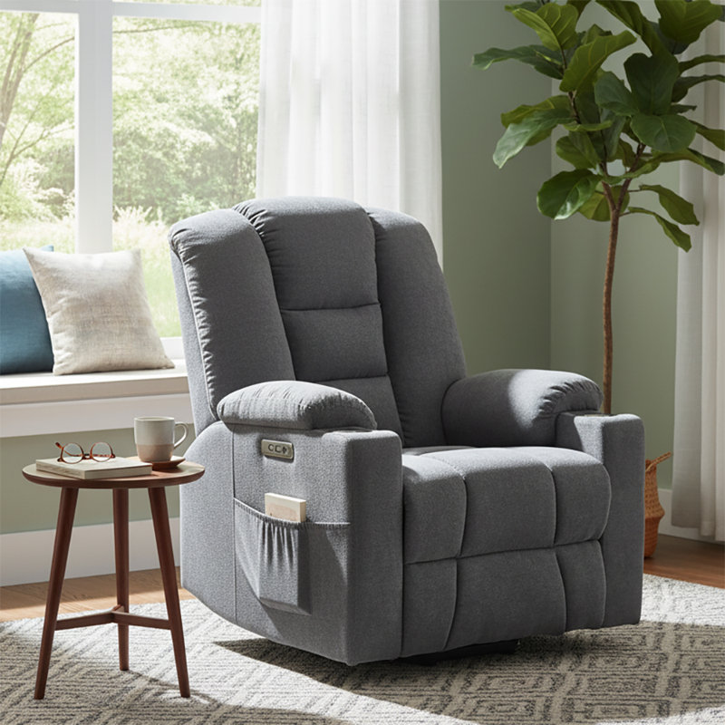 Fauteuil inclinable électrique Power Chenille, Gris