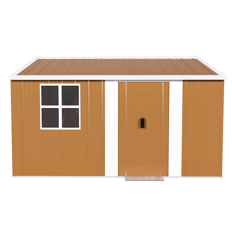 Heavy-Duty Metal Storage Shed With Windows, Lockable Door & Ventilation - Weatherproof Outdoor Garden Shed For Backyard, Lawn And Tool Organization