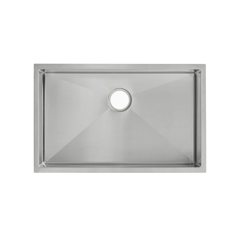 Évier de cuisine encastré à simple cuve en acier inoxydable 30 x 18 Rivage, Brossé
