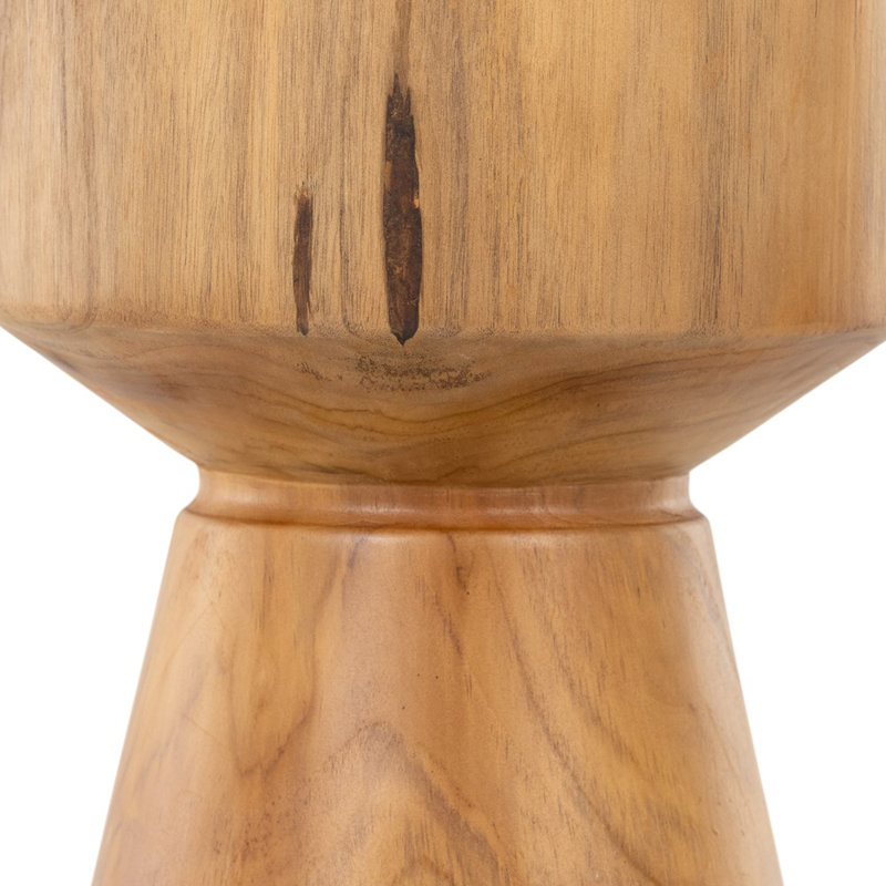 Jovie Outdoor Round Teak Side Table, Natural