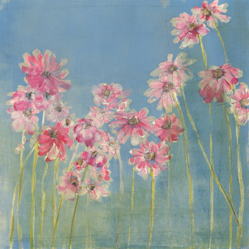Floral Sketch 1 Print by Maeve Harris, 25" H x 25" W, Gold Framed 
