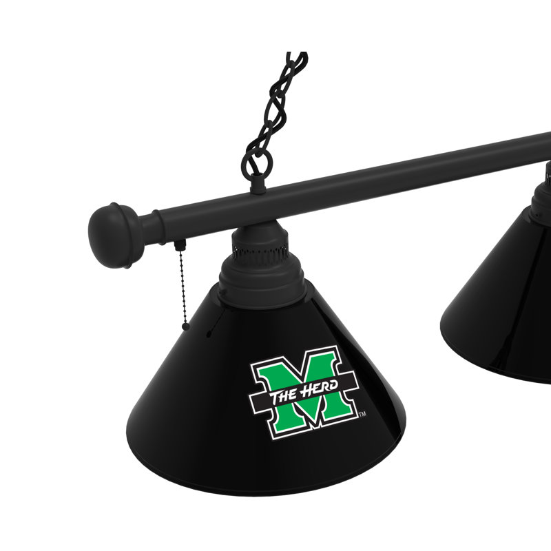 3 - Light Pool Table Lights Pendant, Black, Marshall Thundering Herd