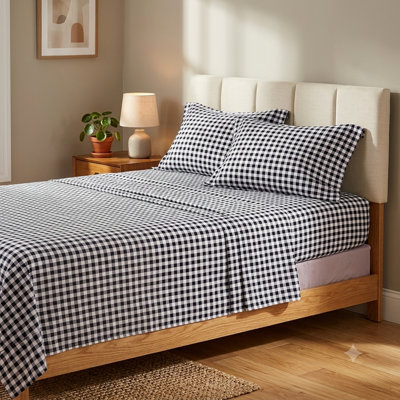 Hepburn 100% Cotton Twill Plaid Sheet Set