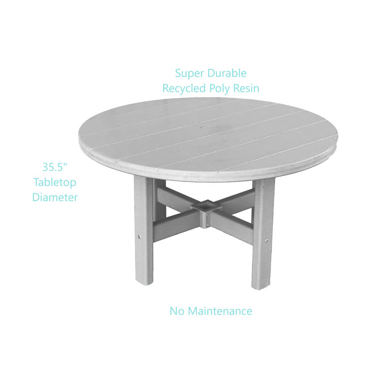 Table basse ronde d'extérieur 35,5 po Glodine, Gris