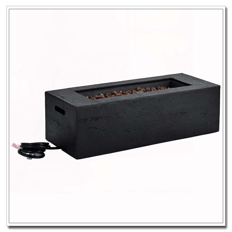 Foyer d'extérieur extérieur au propane rectangulaire, Noir