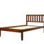 Lit plateforme en bois massif pour lit simple, tête de lit et lattes fiables (lit simple en noyer