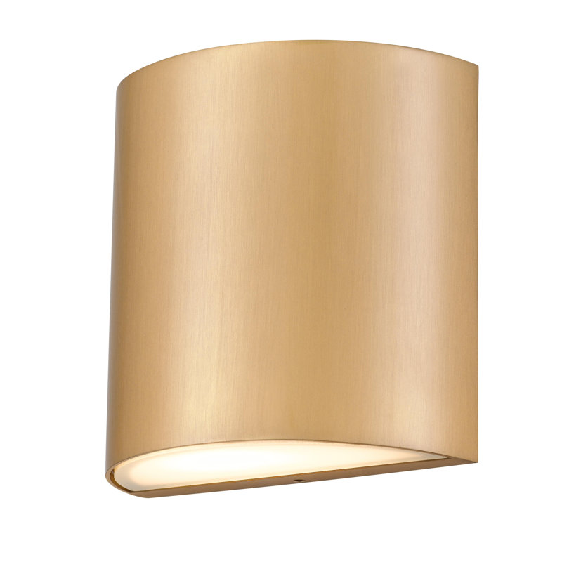 Applique murale en aluminium brossé à DEL, luminaire intérieur / extérieur moderne, Doré