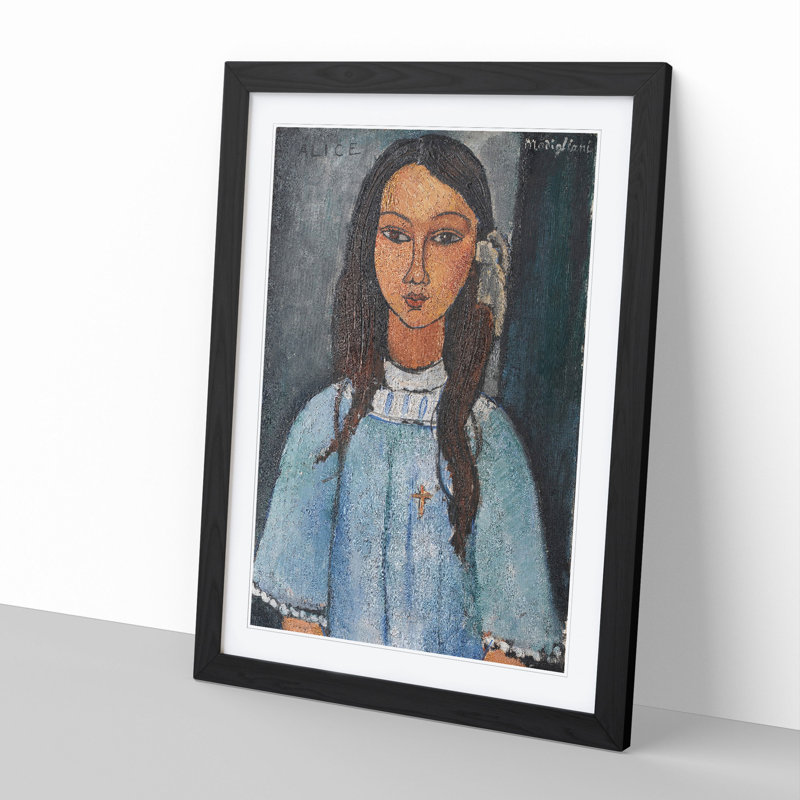 Alice by Amedeo Modigliani - Picture Frame Painting on MDF, Black Framed, 48cm H x 36cm W x 2cm D