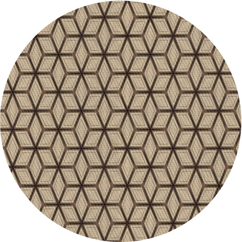 Tapis décoratif de Ivoire géométriques Salisbury, Rond 5 pi