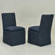 Keaton 21" Wide Modern No Assembly Upholstered Linen Side Dining Chair with Casters