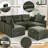 85.4" U-Shaped Sectional With Movable , Two Ports, Phone Holder, And Ergonomic Posture Support For Living Space Modern Depth, Frame Comfortable-1227046169