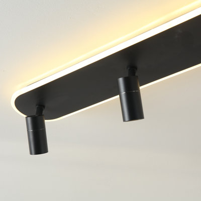 Black Led Adjustable Fixed Track Lighting Head