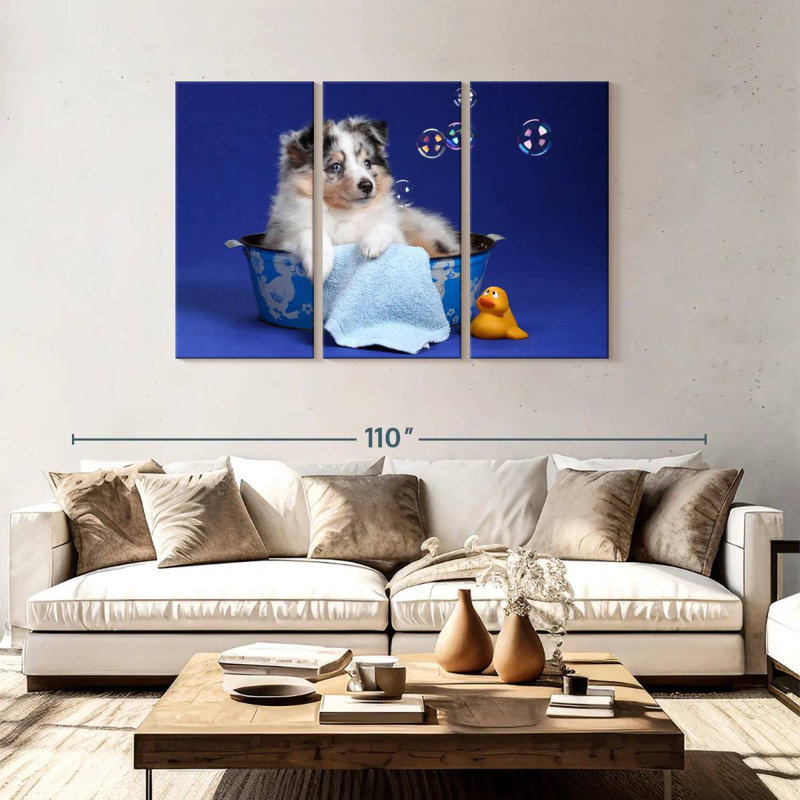 Brampt Puppy Bath Time, 48" H x 74" W
