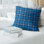 Coussin décoratif d'extérieur écossais bleu marine et doré avec insert Indianapolis - Résistant aux intempéries