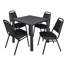 Plateau de table Kee Square, 4 chaises empilables-472020735-472020728-472020679