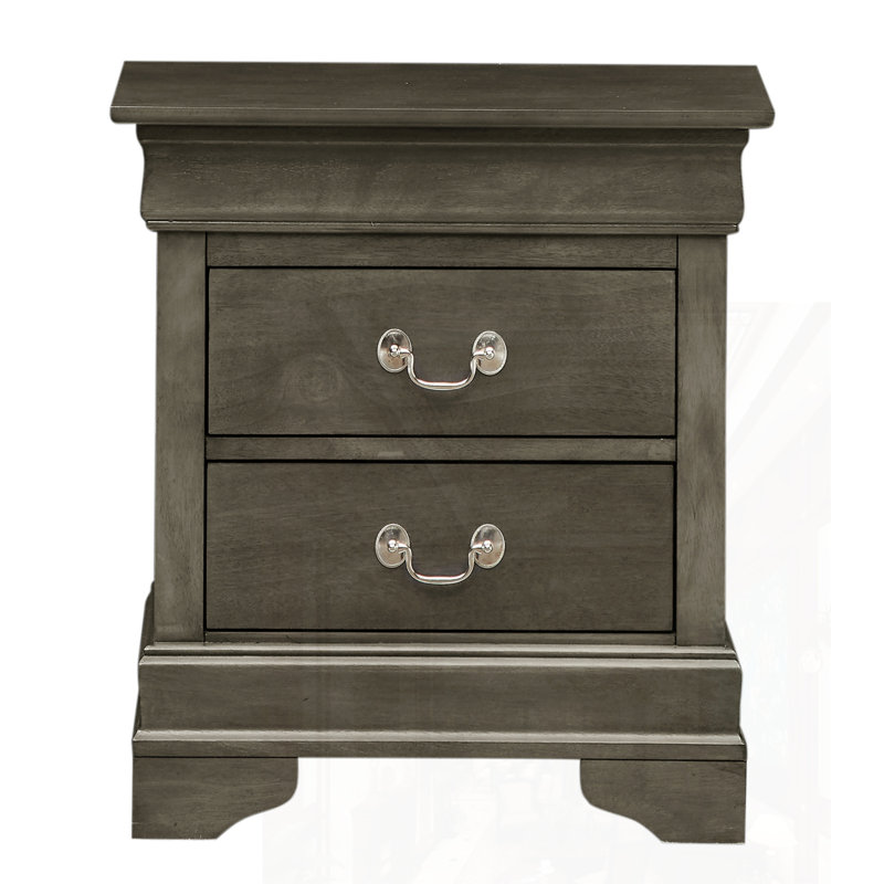 Table de chevet traditionnelle grise élégante, Gris