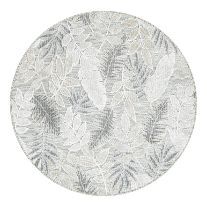 Tapis Fergent Leaves Wygant, Rond 4 pi 5 po