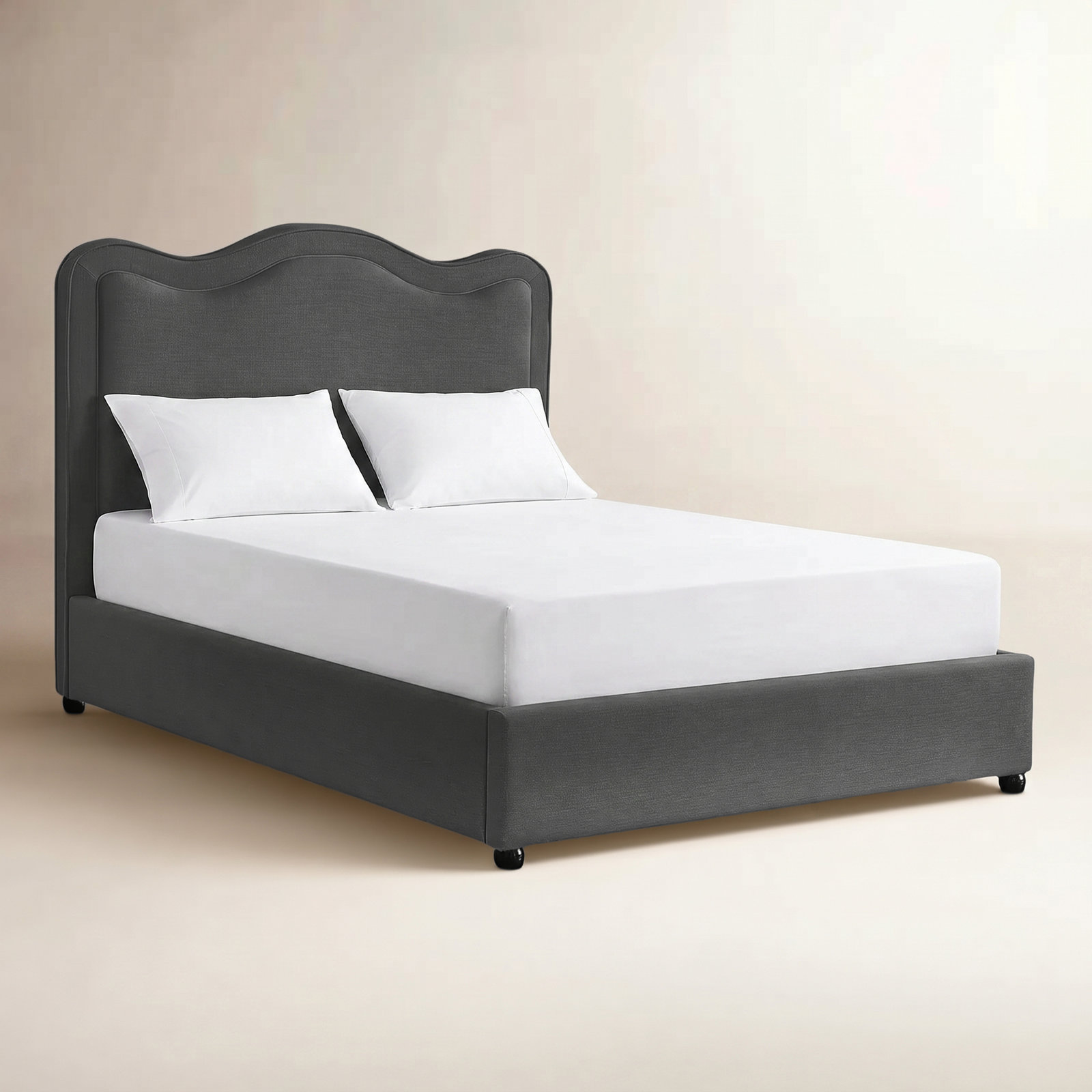 Felix Upholstered Bed, Full/Double, Gray Velvet