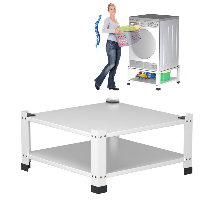 Support pour laveuse-sécheuse robuste avec tablette de rangement, base de lavage universelle pour laveuses et sécheuses à chargement frontal