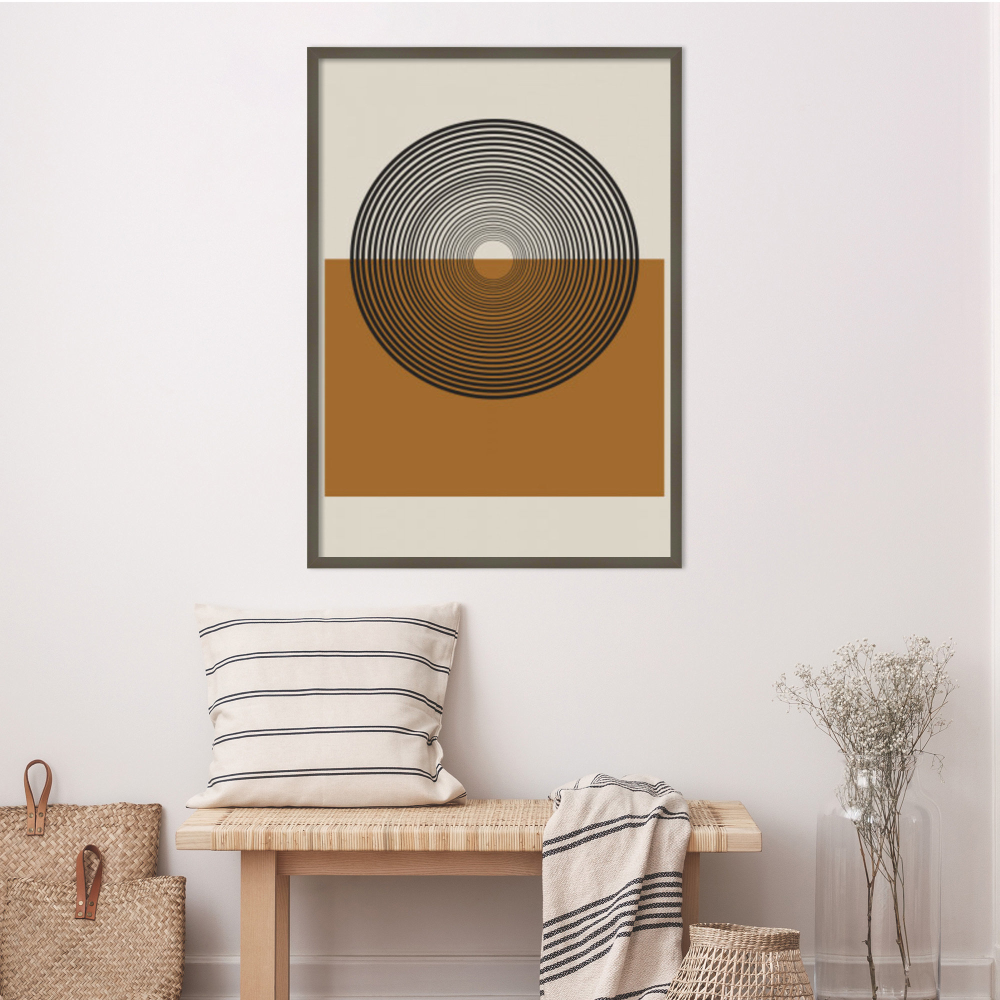 Retro Landscape by The Miuus Studio, 41" H x 30" W x 1" D, Gray
