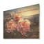 Pivoines magiques au coucher du soleil I - pivoines, art sur bois de pin naturel-1442824618