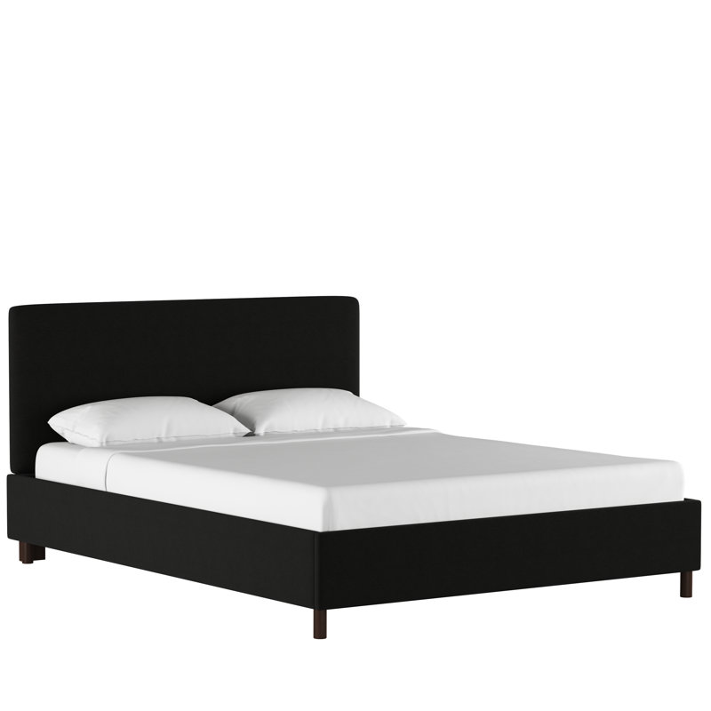Lit tapissier Eisley, Très grand, Lin classique noir