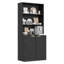 Garde-manger 67 po avec 2 portes, huche moderne à 3 niveaux avec tablettes réglables, armoire de rangement autoportante, garde-manger pour cuisine, salle à manger, salle de bain, noir-425230746