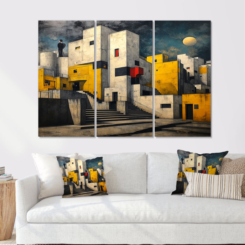 Cramblitt - City Buildings, ensemble de reproductions d'art mural, Toile tendue, H 28 po x l 36 po x P 1 po