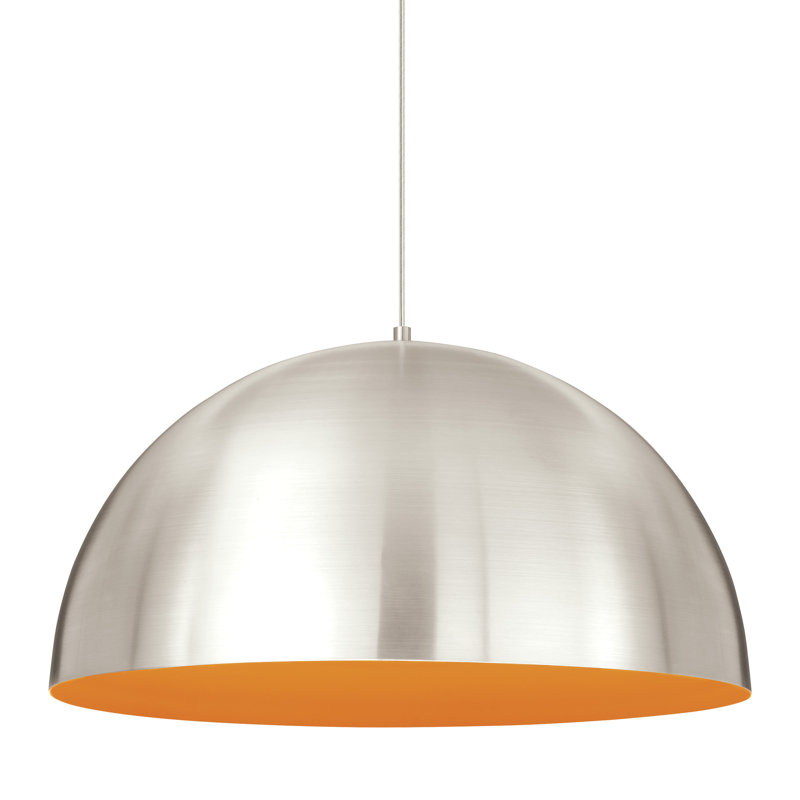 Powell Street 1 - Light Pendant, No, Satin Nickel, Gloss Black/White