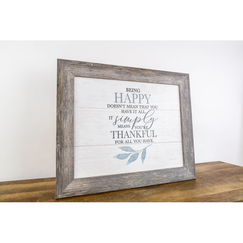 Picture Frame Textual Art Print on Paper, Brown