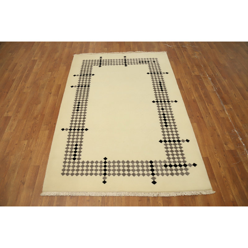 Tapis népalais géométrique moderne 4 x 6