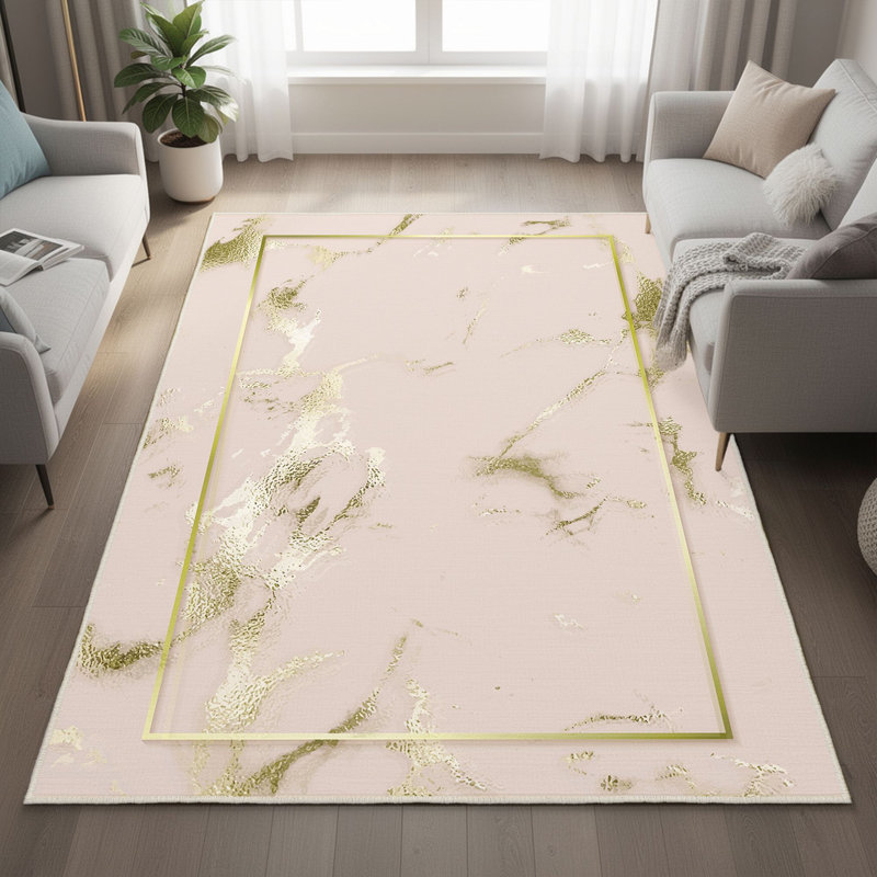 Tapis d'entrée élégant, 2,6 x 9,8 pieds | 100% polyester, 650 g / m², hauteur du velours: 0,3 pouce | Pois antibactérien antidérapant en PVC | Lavable à la machine, impression numérique 3D, idéale pour les espaces de vie modernes