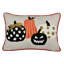 Housse de coussin lombaire, citrouille Hallow brodée, lin noir 14 x 20
