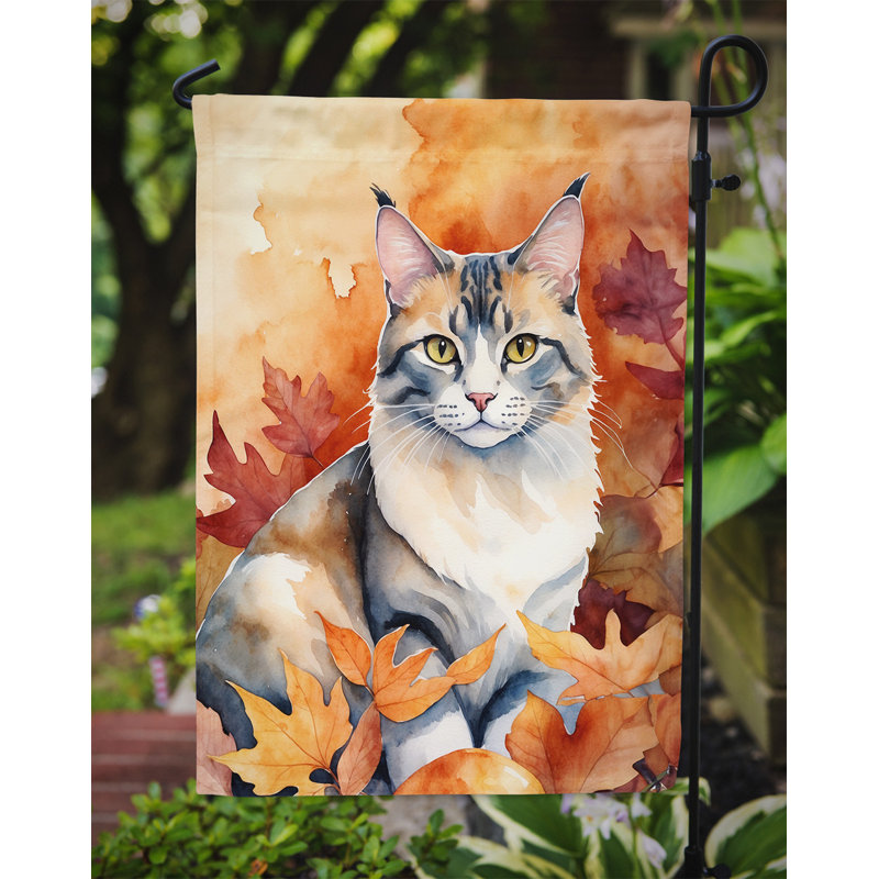 Chat en feuilles d'automne drapeau de jardin, Aphrodite Giant