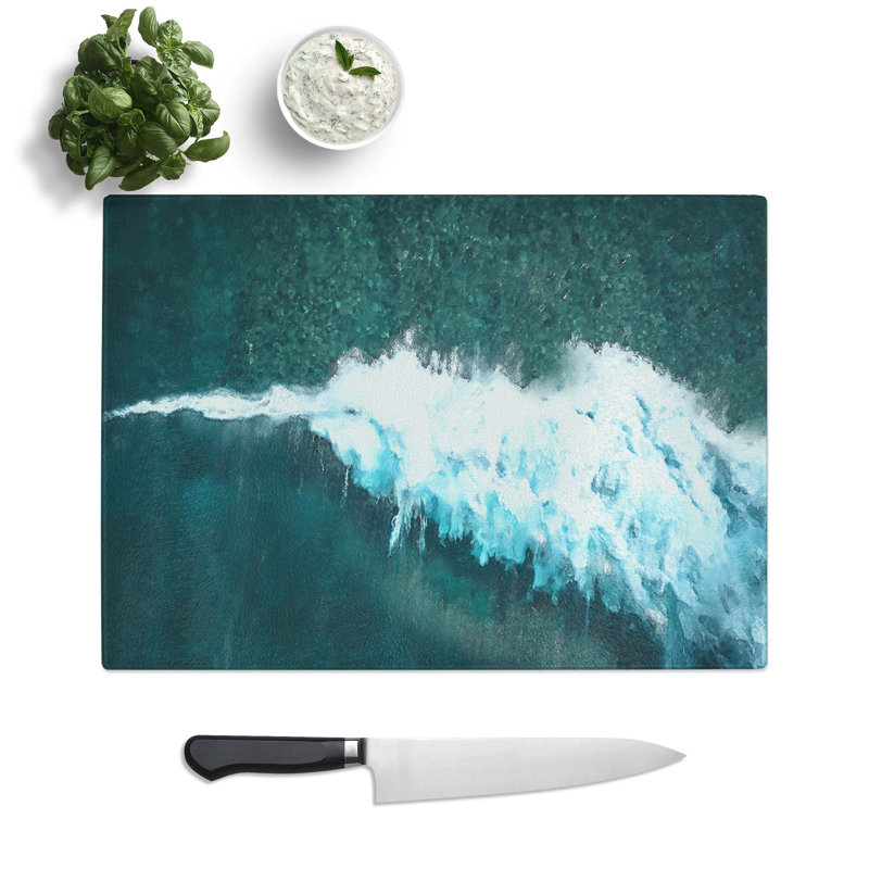 Tempered Glass The Middle of the Wave Chopping Board, 28.5 cm W x 20 cm L