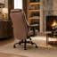Fauteuil d'appoint inclinable à 135° avec dossier haut en similicuir, repose-pieds rétractable, pivot à 360°, hauteur réglable et capacité de charge de 181 kg (400 lb).-1270882155