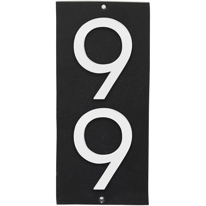 Plaque d'adresse murale flottante sur 1 ligne, Noir, Blanc, Oui
