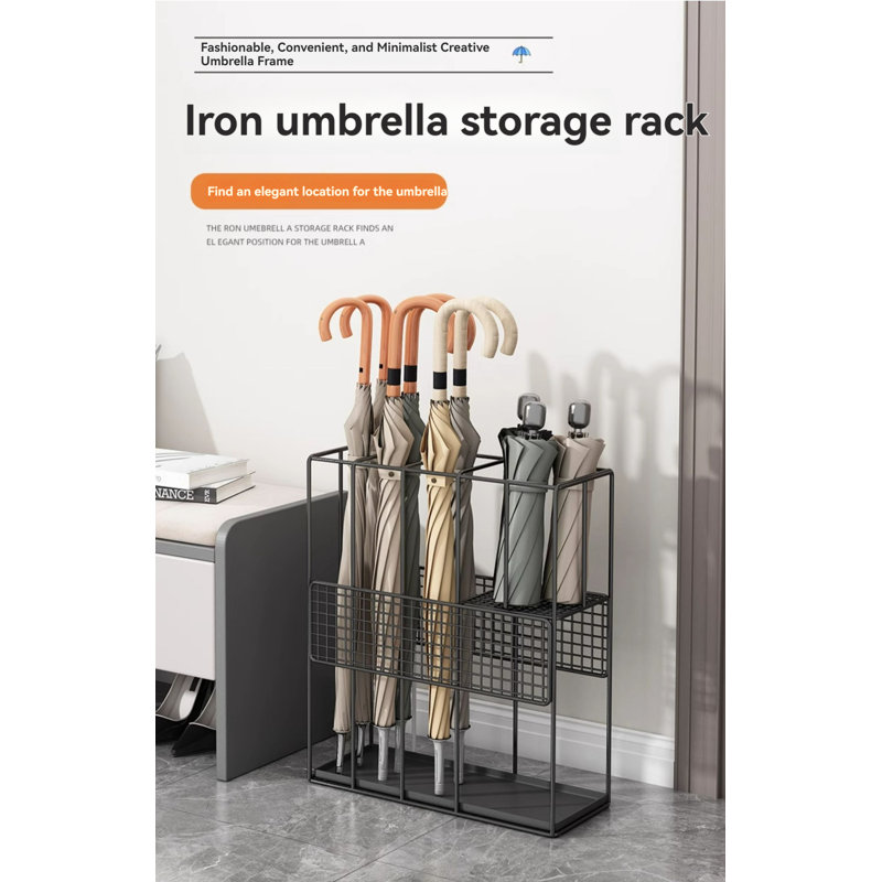 Metal Freestanding Umbrella Stand, Black
