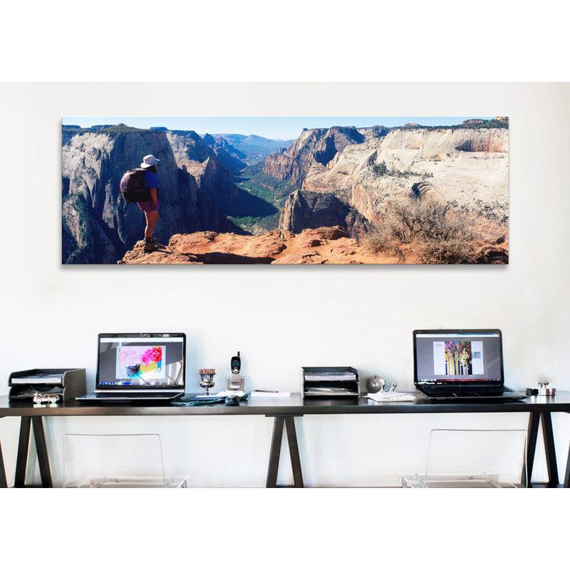 «Panoramic Zion National Park, Utah», reproduction d'art sur toile tendue, H 12 po x l 36 po x P 1,5 po, Toile tendue