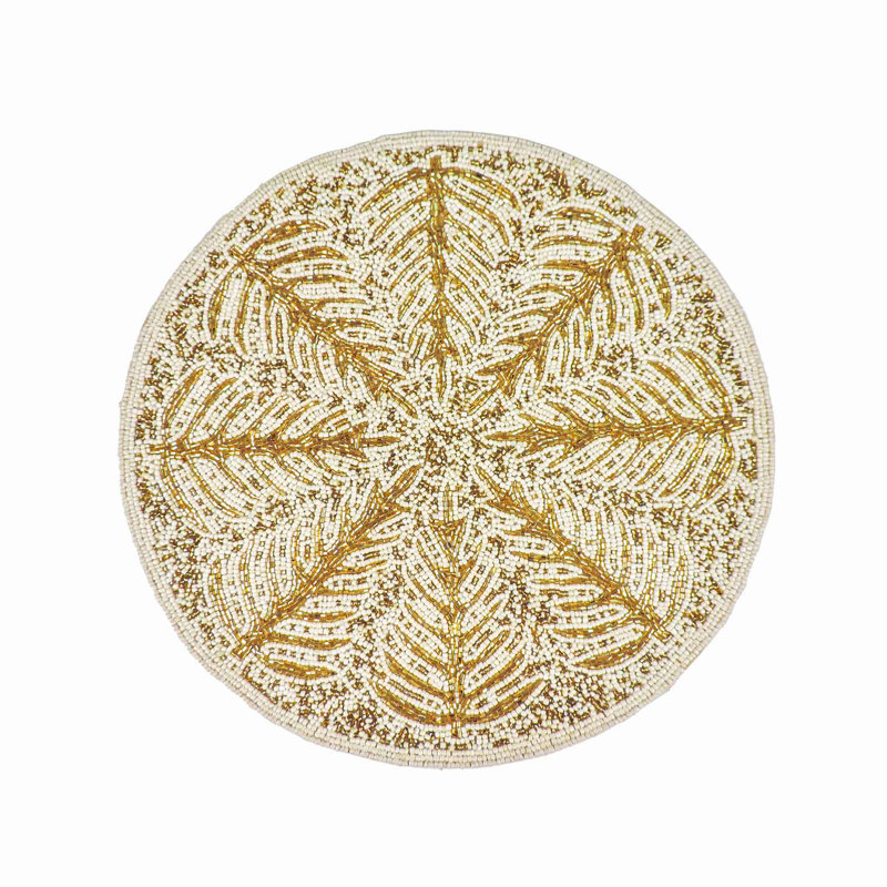 Glass Beads Embroidered Round Placemat
