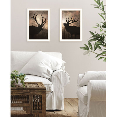 Art mural encadré «Elk At Sunrise» par Milli