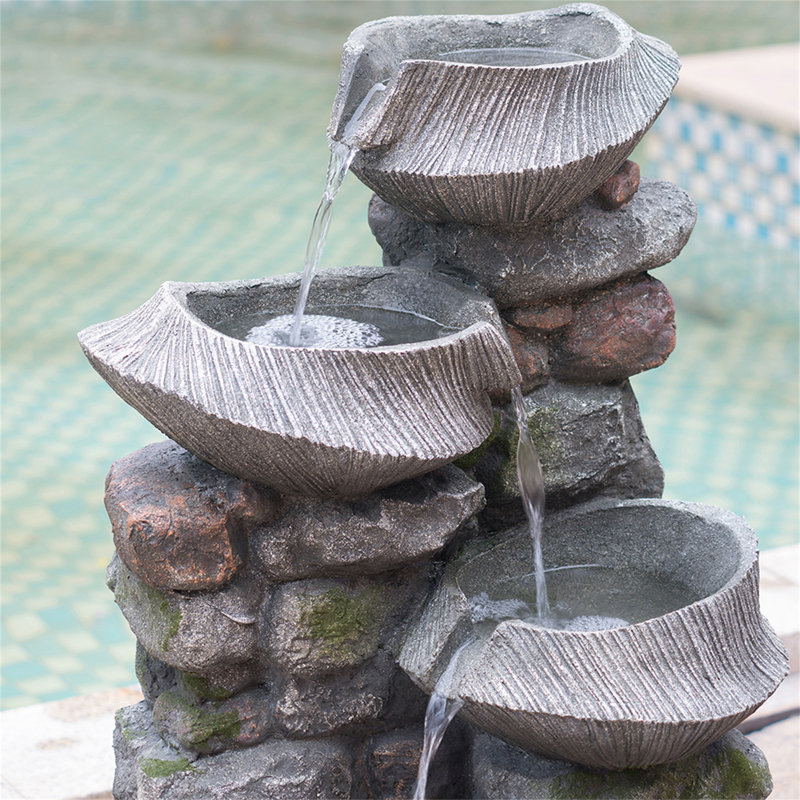 19X15x31.5" Indoor Outdoor Stone Water Fountain