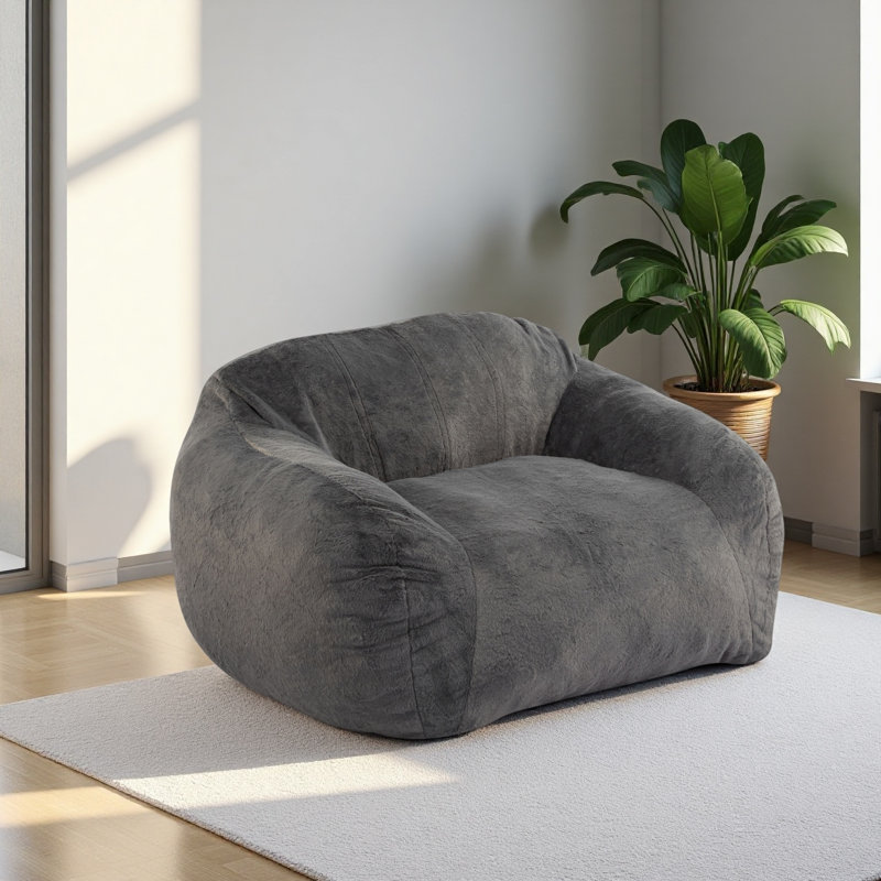 Fauteuil à billes d'intérieur en fausse fourrure